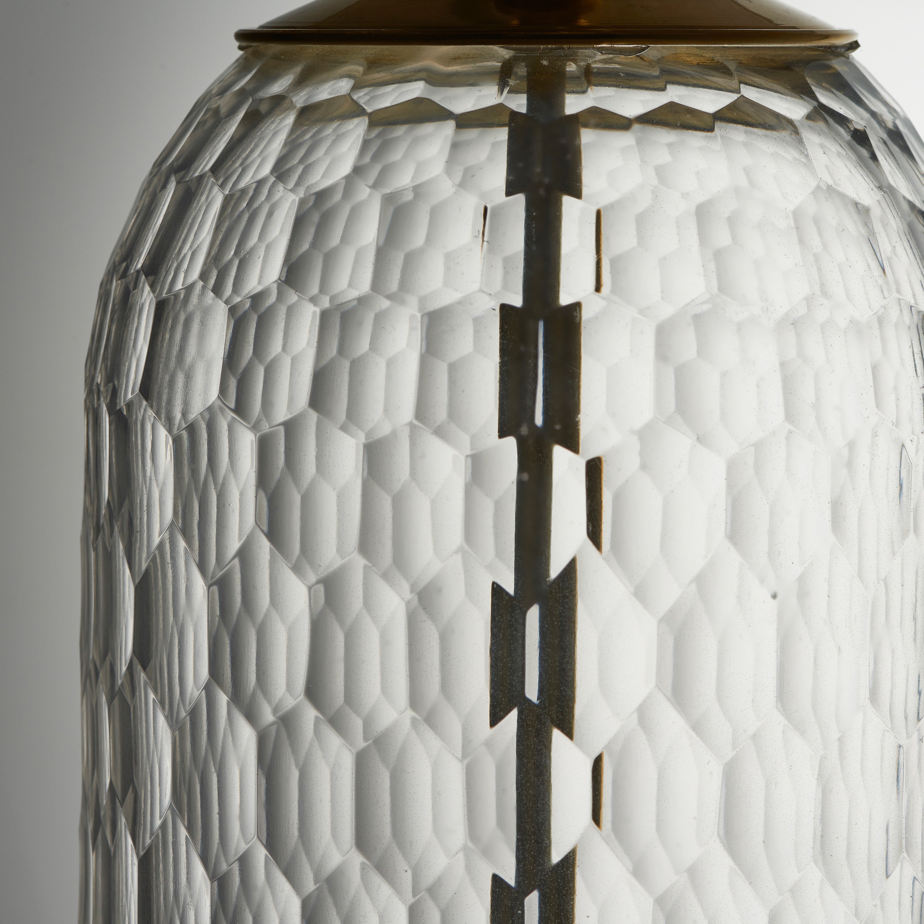 Vargi Gold & Geometric Glass Table Lamp